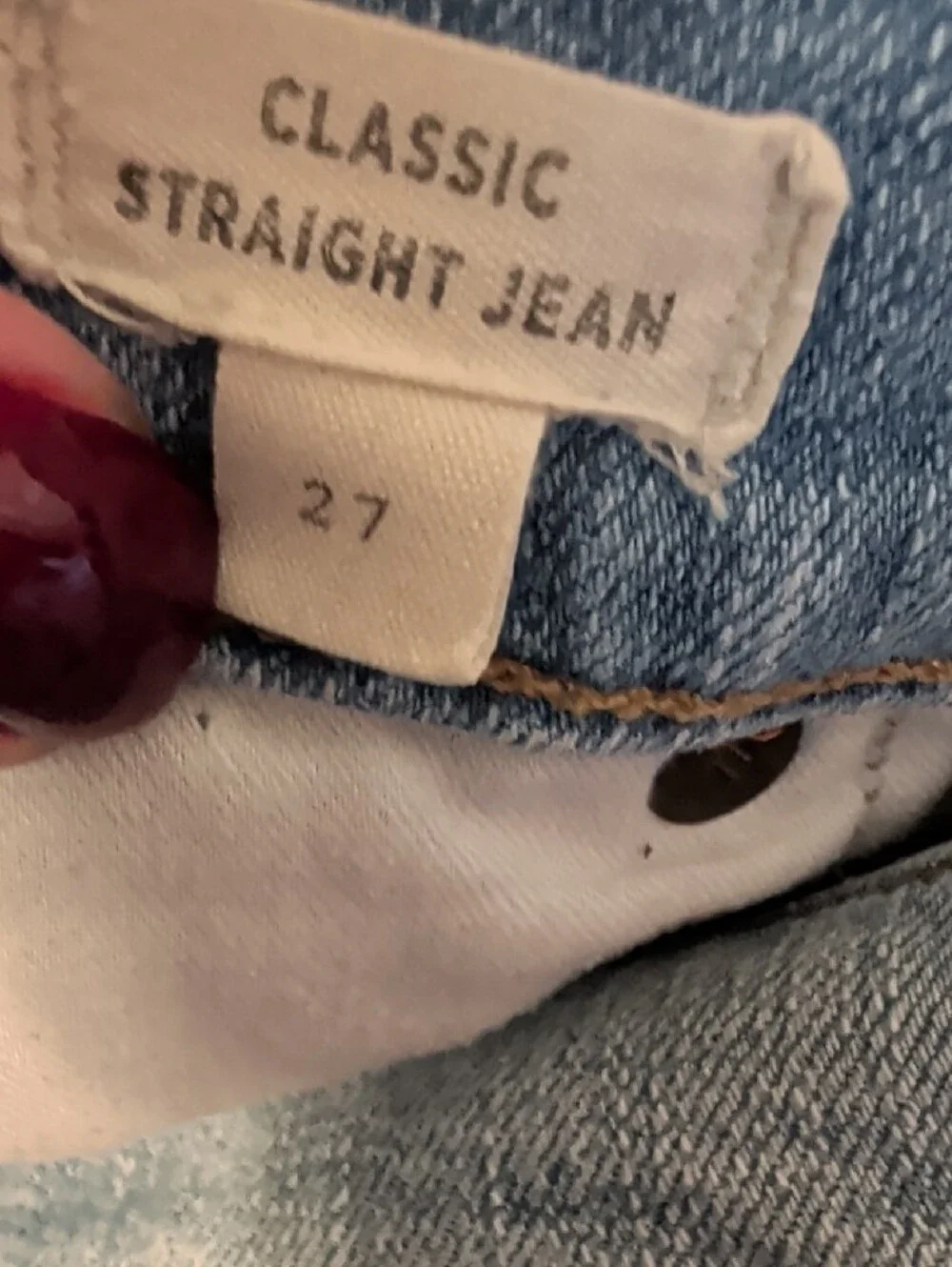 Madewell Light Blue Classic Straight Leg Denim Jeans Size 27